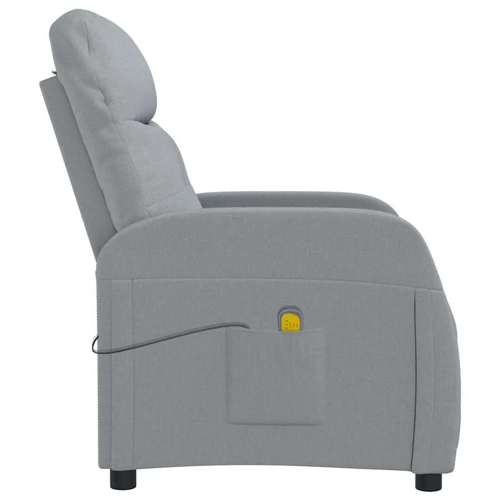 Electric Massage Chair Vibration Massage Reclining Grey Fabric 6 Massage Points