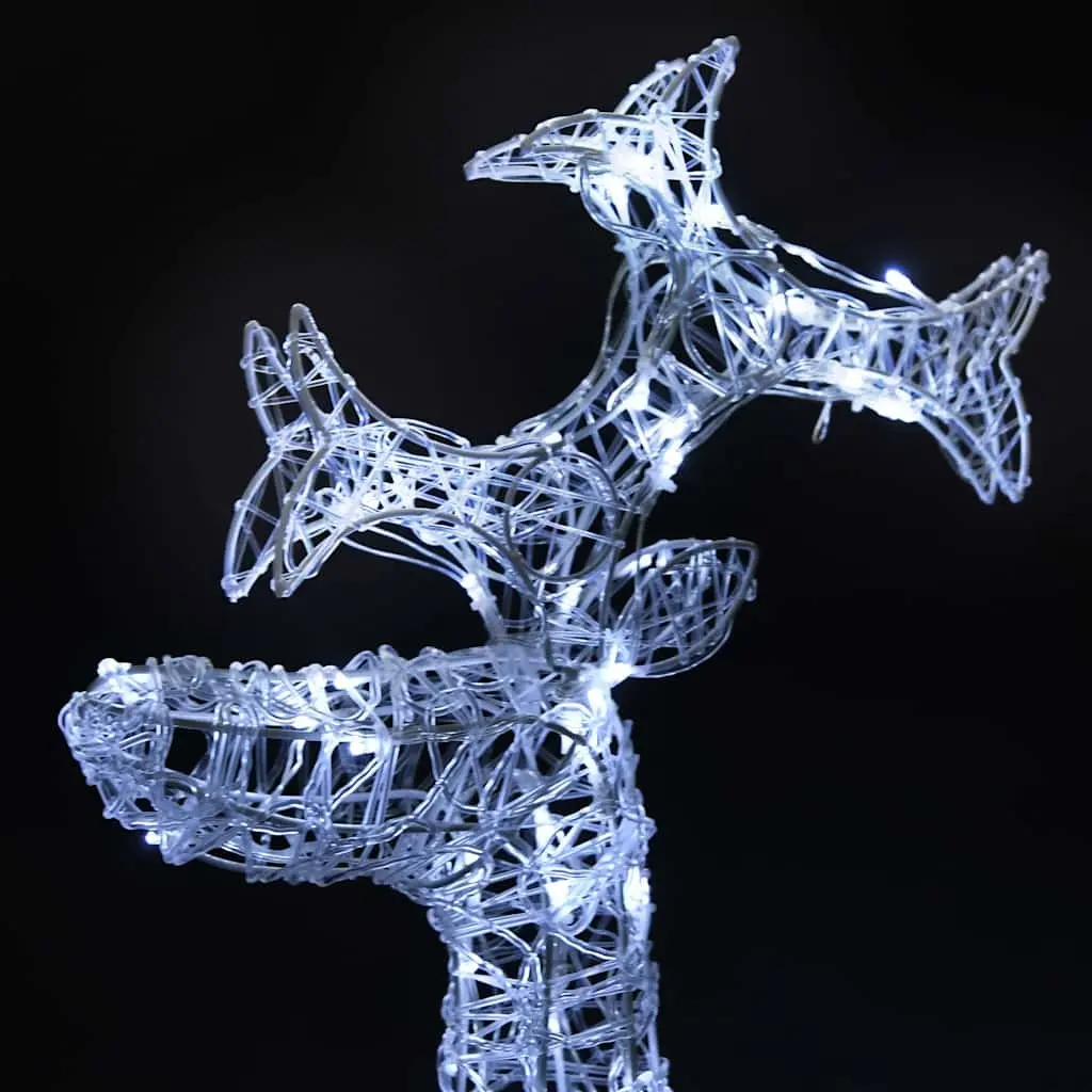 Standing Reindeer Christmas Decoration 90 Cold White LEDs 60x16x100cm Acrylic Outdoor Indoor