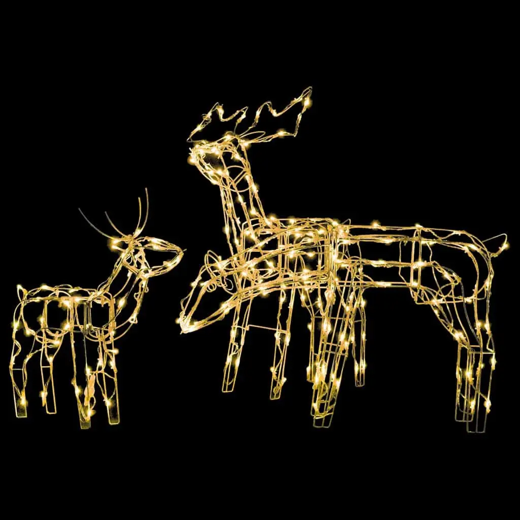 Christmas Reindeer LED Light Display Decoration 3 Piece Warm White Indoor Outdoor
