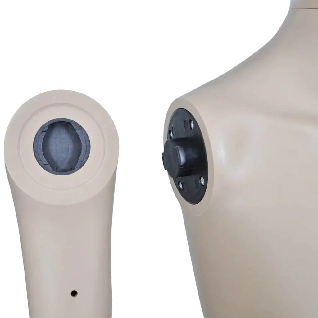 Female Display Mannequin Torso 6 Piece Beige with Glass Base Stand