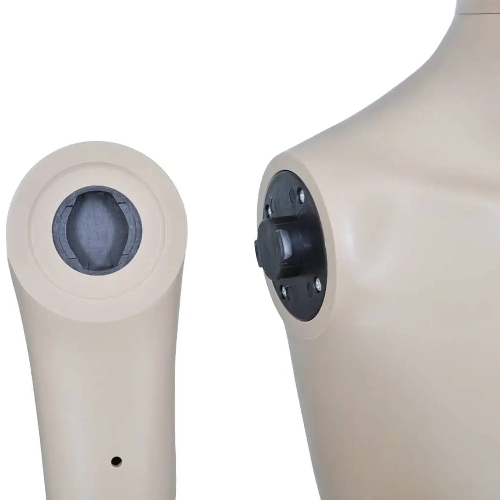Full-Body Male Mannequin Display Fashion Retail Clothing Beige 360° Rotatable Head and Arms