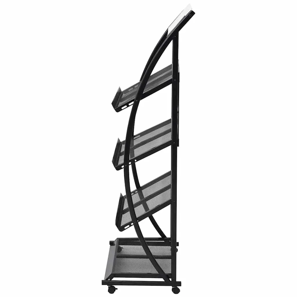 Magazine Rack A4 Display Stand 4 Tier Black White Office Home