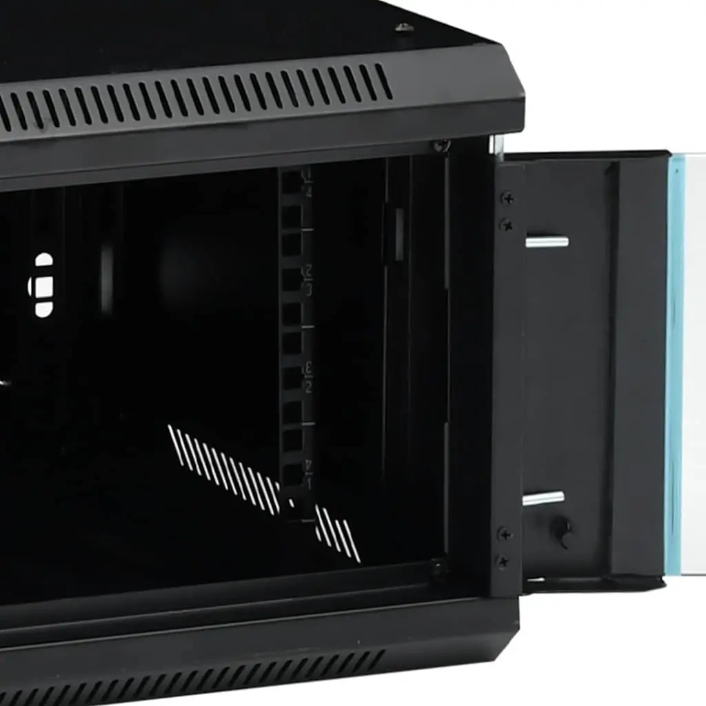 6U Wall Mounted Network Cabinet 19" Data Server Rack 600x450x350mm Black
