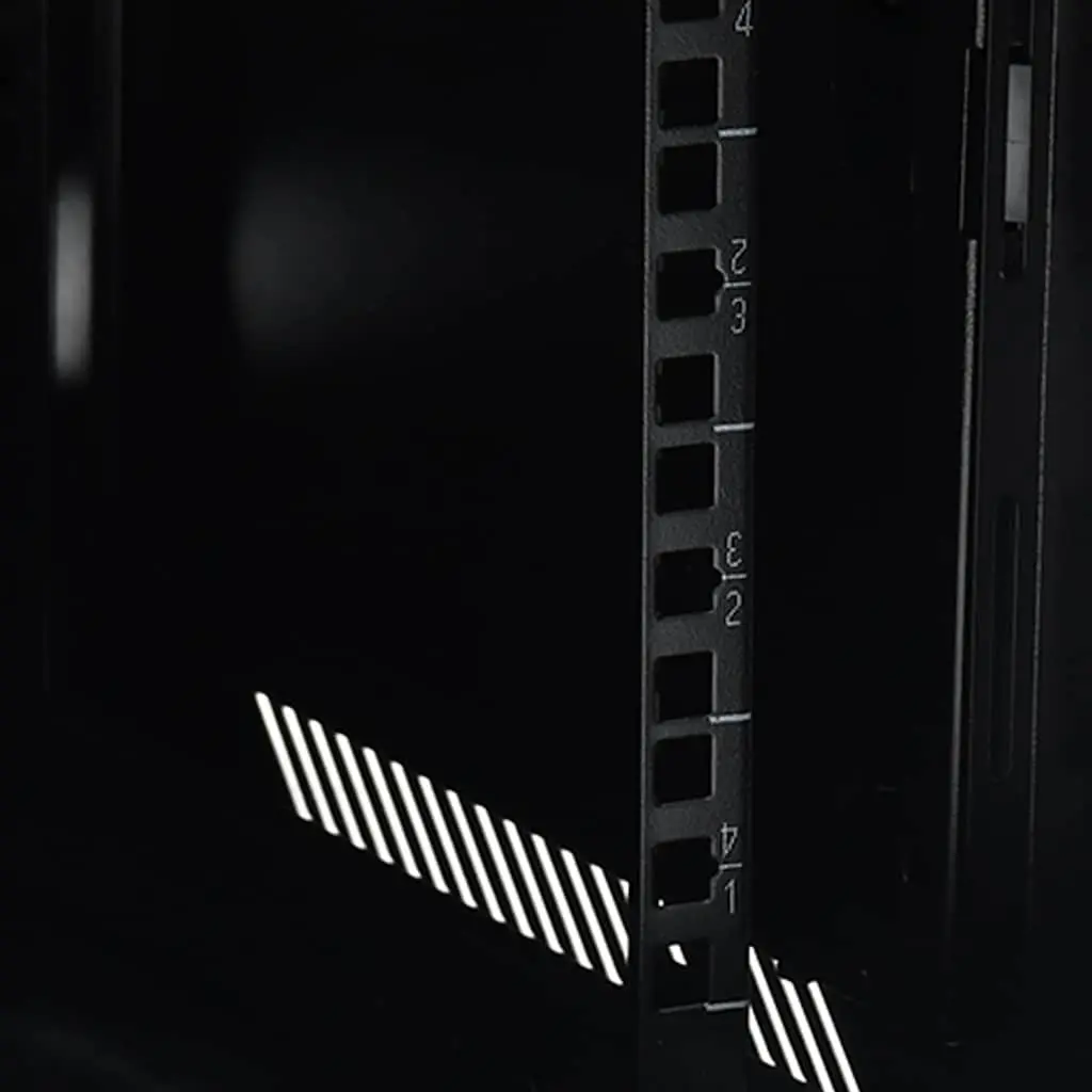 12U Network Cabinet Wall Mounted Server Equipment Storage 19 Inch Black Cold Rolled Steel
