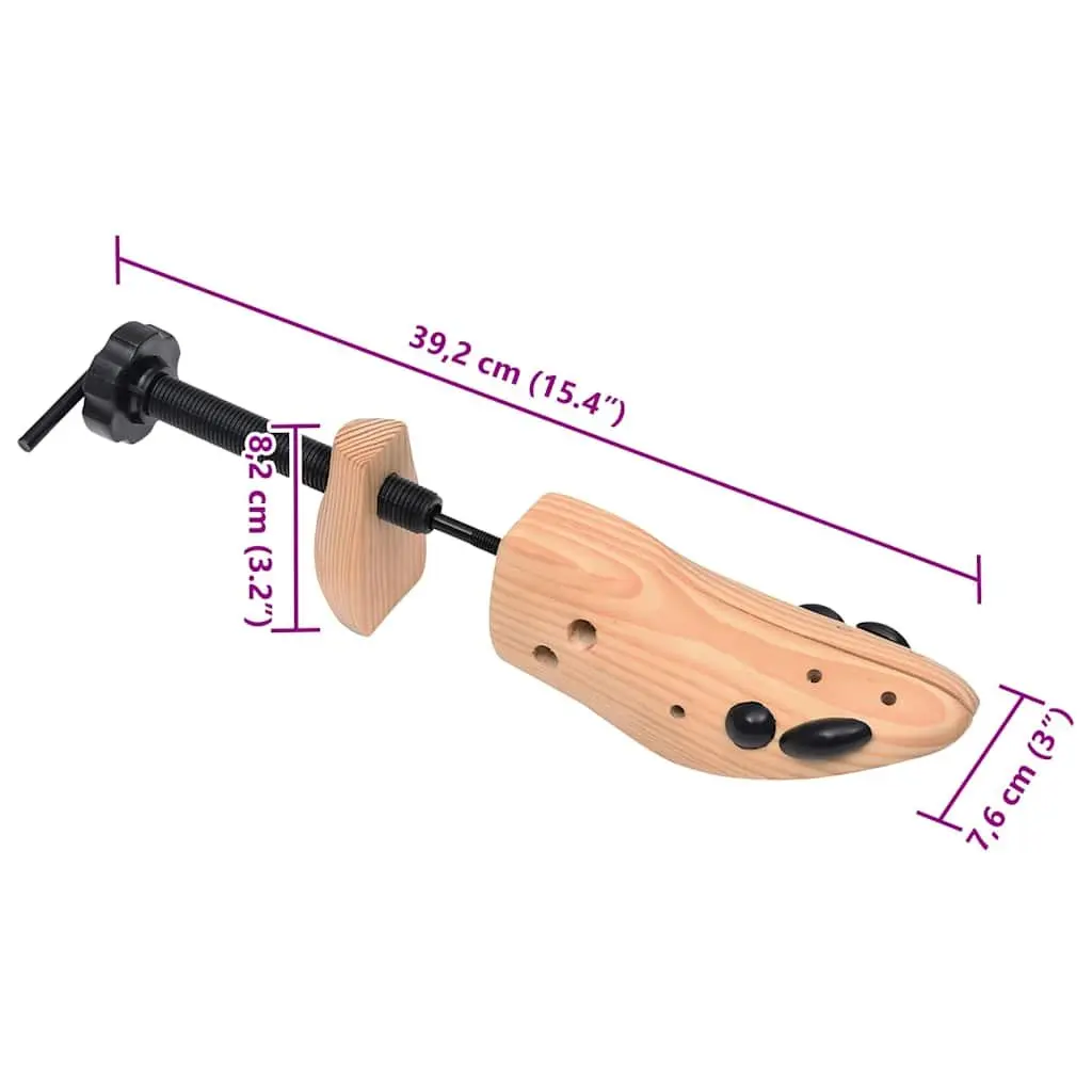 Shoe Trees Moisture Absorbing Size 41-46 Wooden Stretchers Shapers Brown