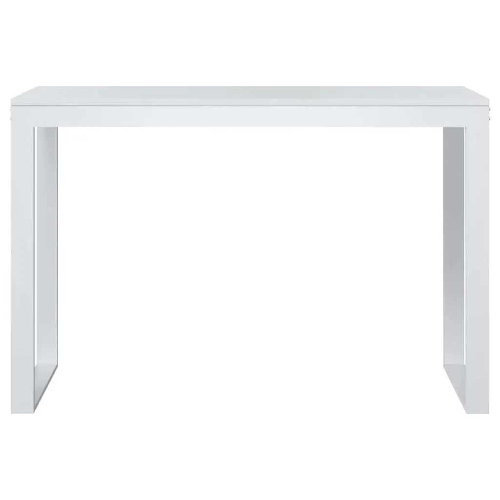 White Writing Table for Home Office 110cm x 60cm x 73cm Computer Desk with Spacious Surface Sturdy Metal Frame