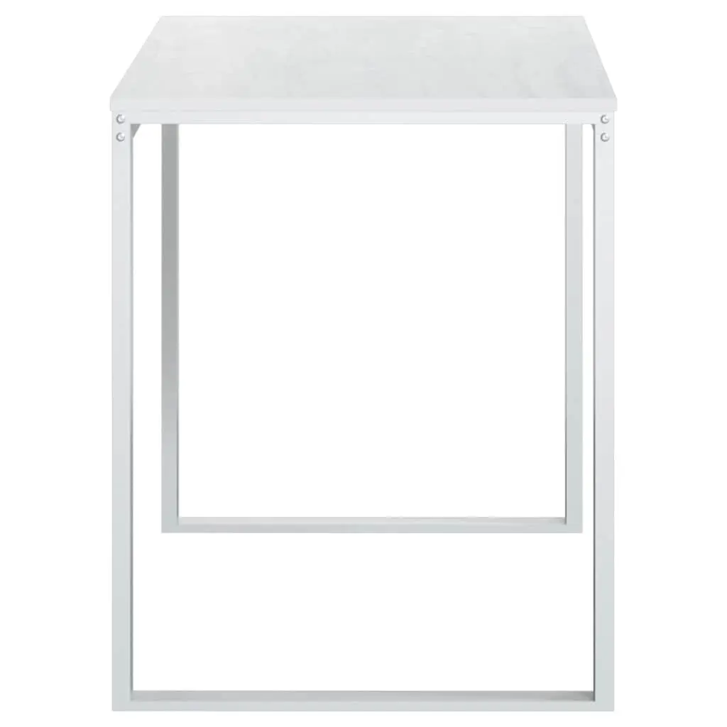 White Writing Table for Home Office 110cm x 60cm x 73cm Computer Desk with Spacious Surface Sturdy Metal Frame