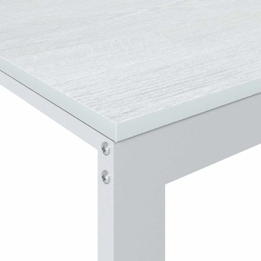 White Writing Table for Home Office 110cm x 60cm x 73cm Computer Desk with Spacious Surface Sturdy Metal Frame