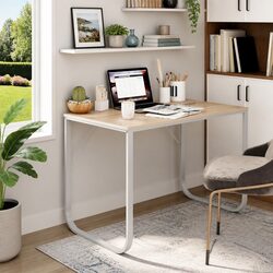 Computer Desk Engineered Wood Metal Frame Home Office Workstation Writing Table