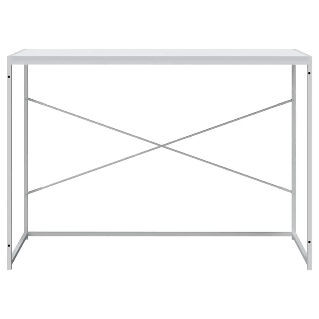 Computer Desk White 110x60x70 cm Engineered Wood Metal Frame Office Study Table