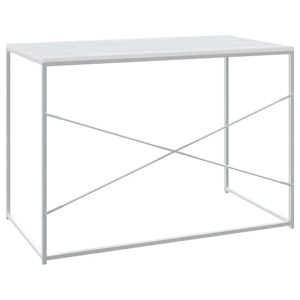 Computer Desk White 110x60x70 cm Engineered Wood Metal Frame Office Study Table