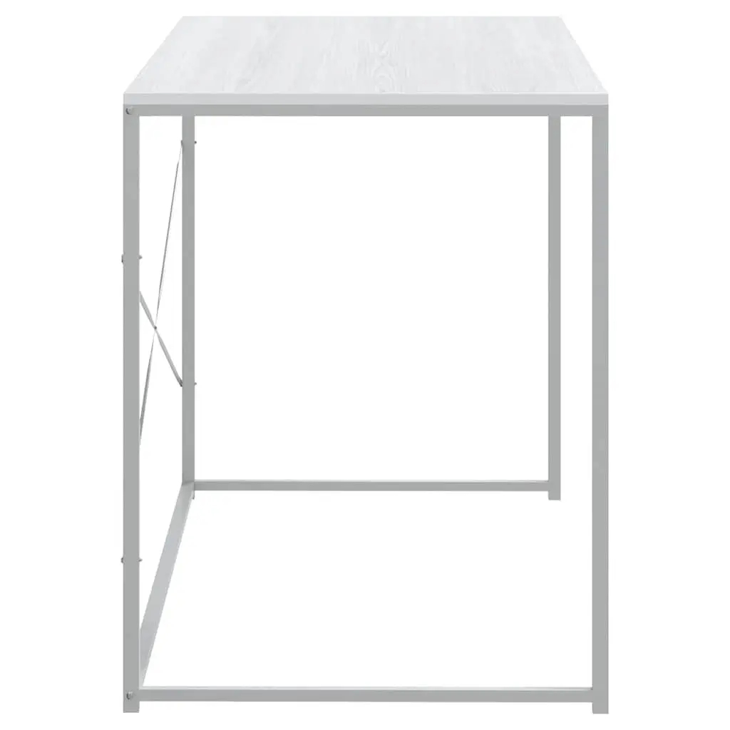 Computer Desk White 110x60x70 cm Engineered Wood Metal Frame Office Study Table