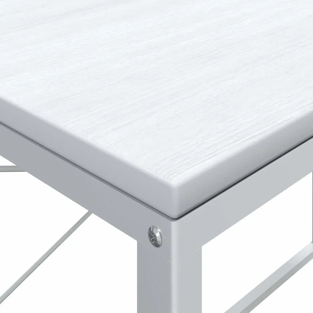Computer Desk White 110x60x70 cm Engineered Wood Metal Frame Office Study Table
