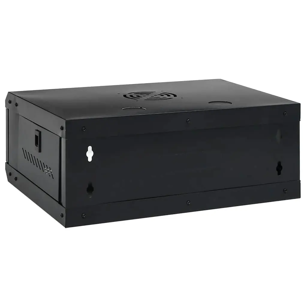 Wall Mounted Network Cabinet 19" 4U Data Server Rack Enclosure 53x40x21cm Black