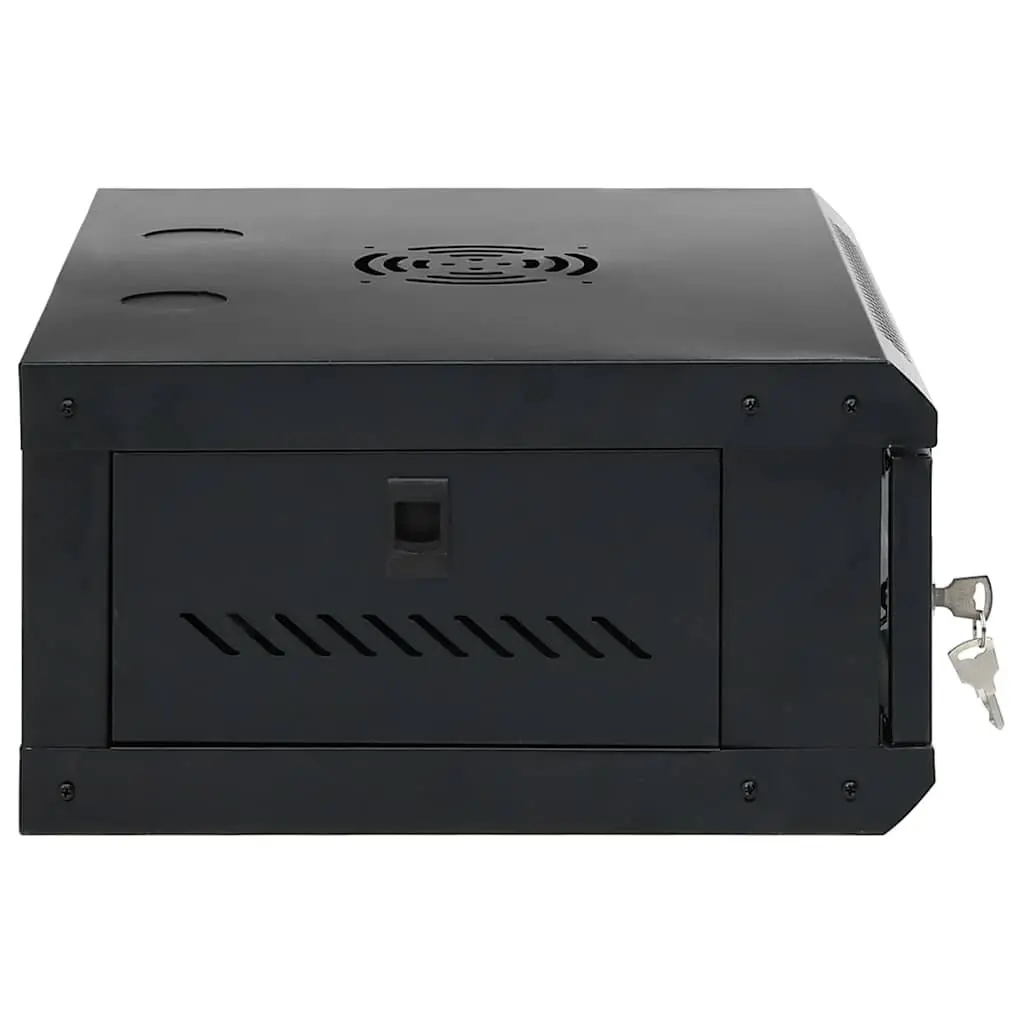 Wall Mounted Network Cabinet 19" 4U Data Server Rack Enclosure 53x40x21cm Black