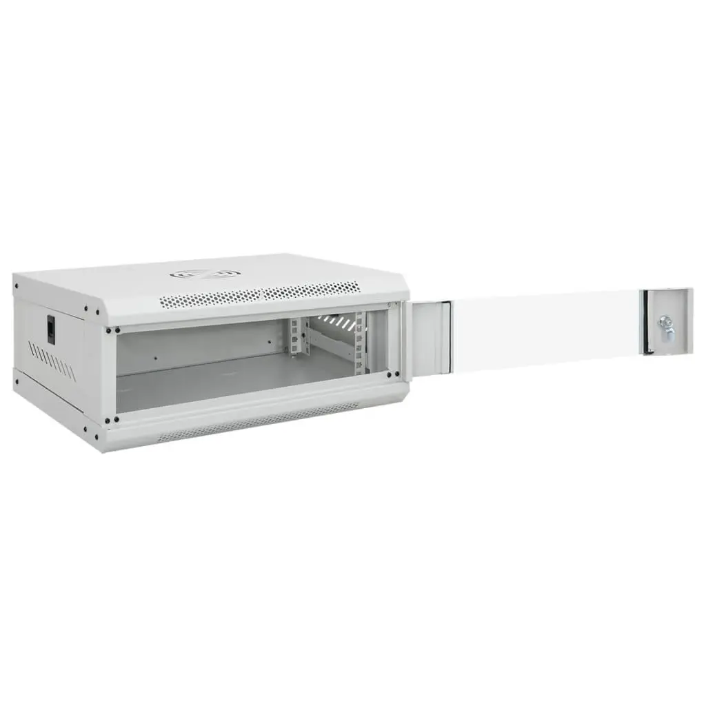 4U Wall Mounted Network Cabinet 19" Rack Mount Grey Storage 53x40x21cm