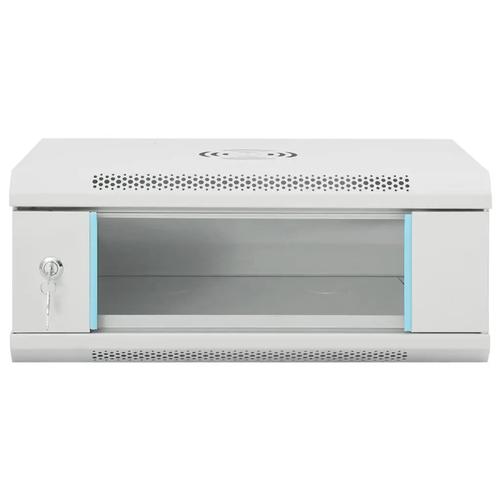 4U Wall Mounted Network Cabinet 19" Rack Mount Grey Storage 53x40x21cm