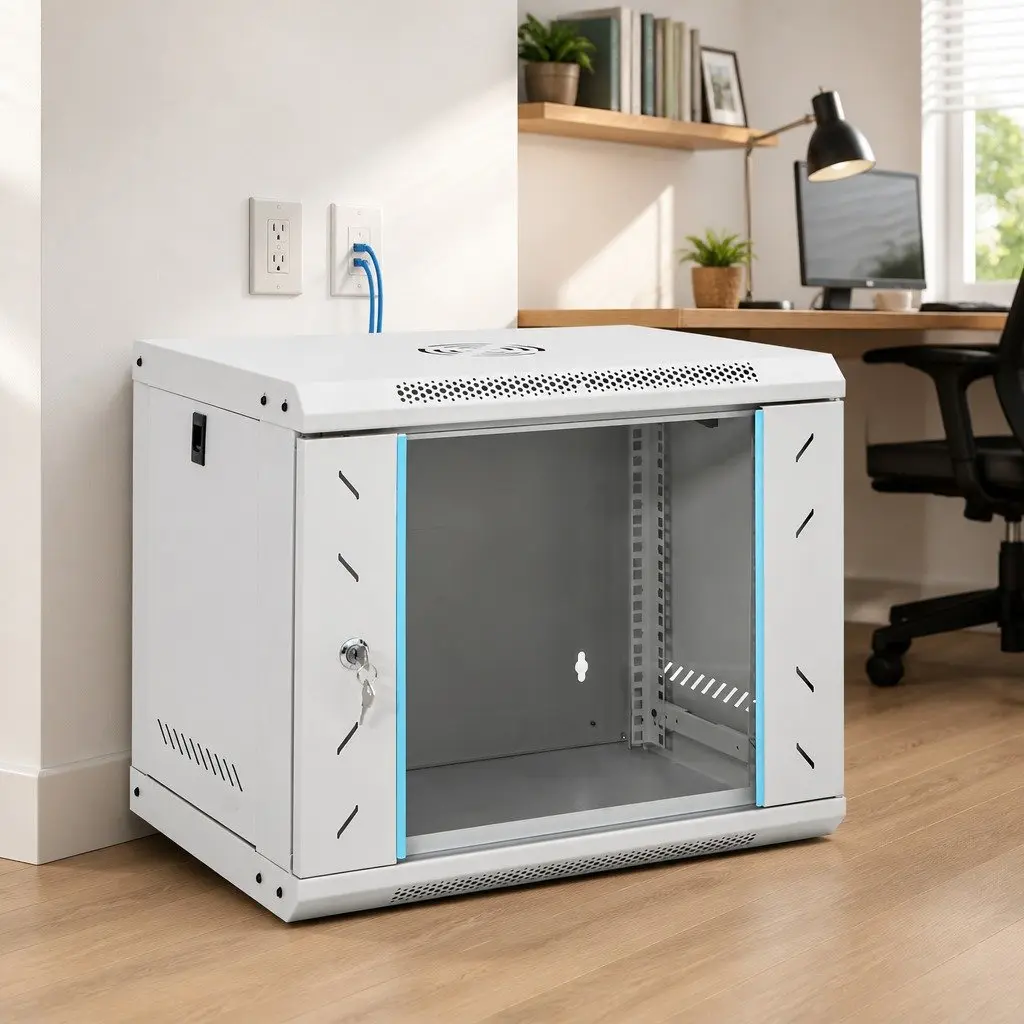 9U Wall Mounted Network Cabinet 19" Data Server Rack 53x40x45 cm Grey