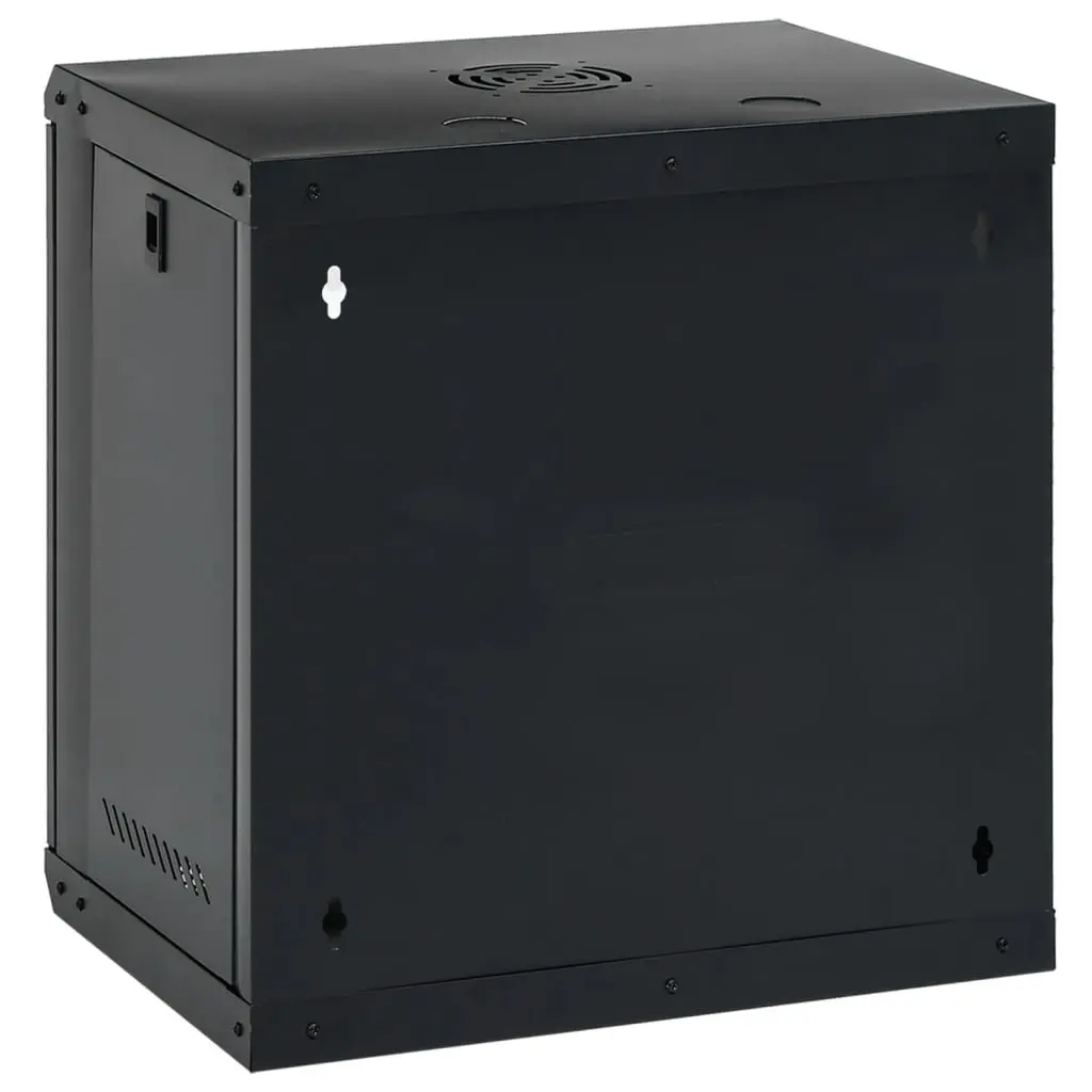 12U Wall Mounted Network Cabinet 19 Inch Data Server Rack Enclosure Black 53x40x60cm