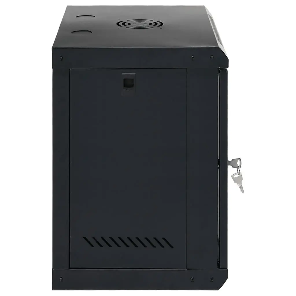 12U Wall Mounted Network Cabinet 19 Inch Data Server Rack Enclosure Black 53x40x60cm