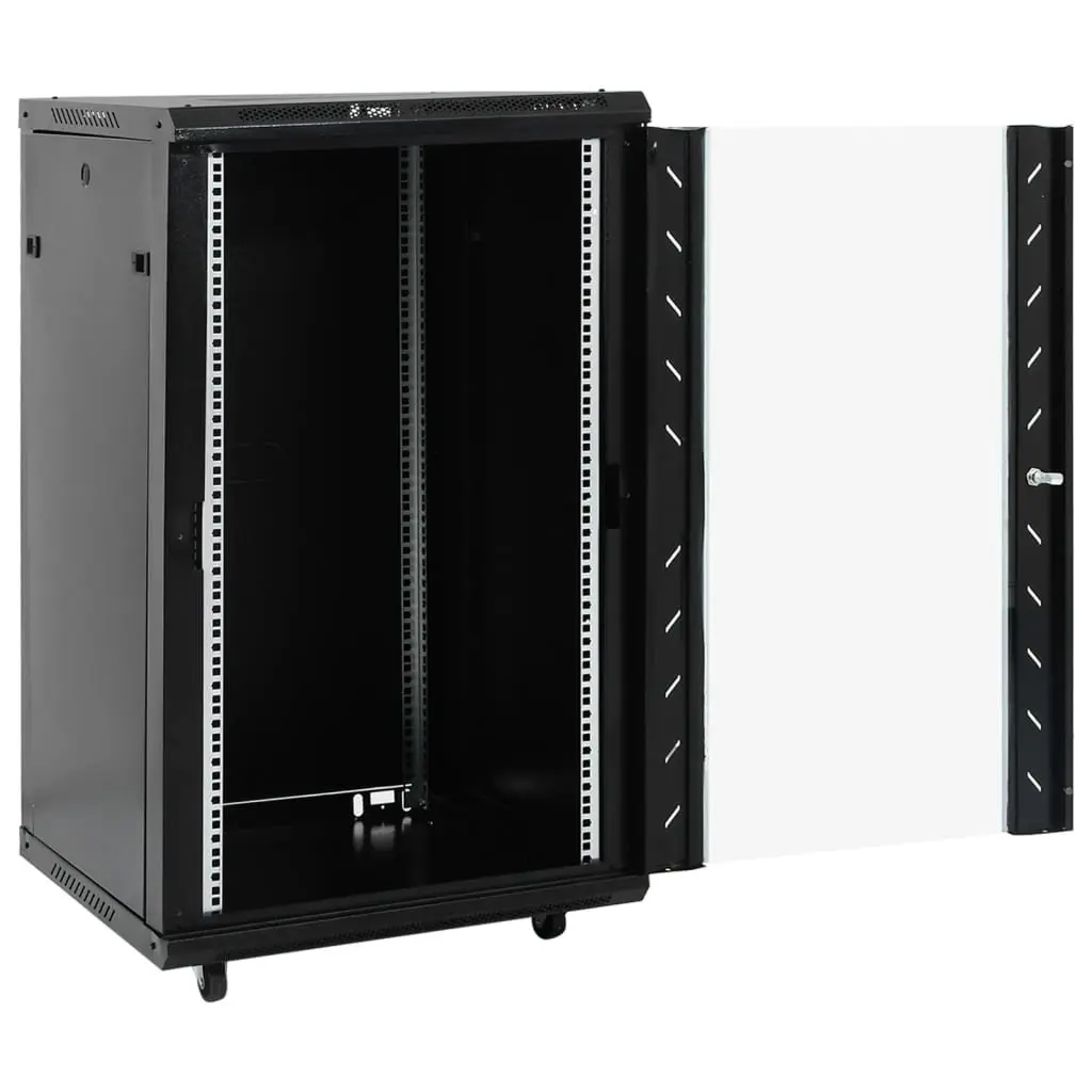 18U Network Cabinet Rack Mount Storage System 19 Inch Black