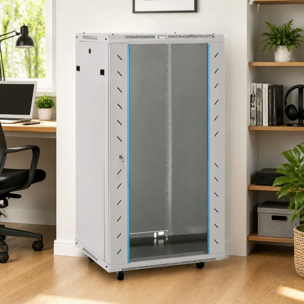 22U Network Cabinet Data Storage Rack System 19 Inch Grey
