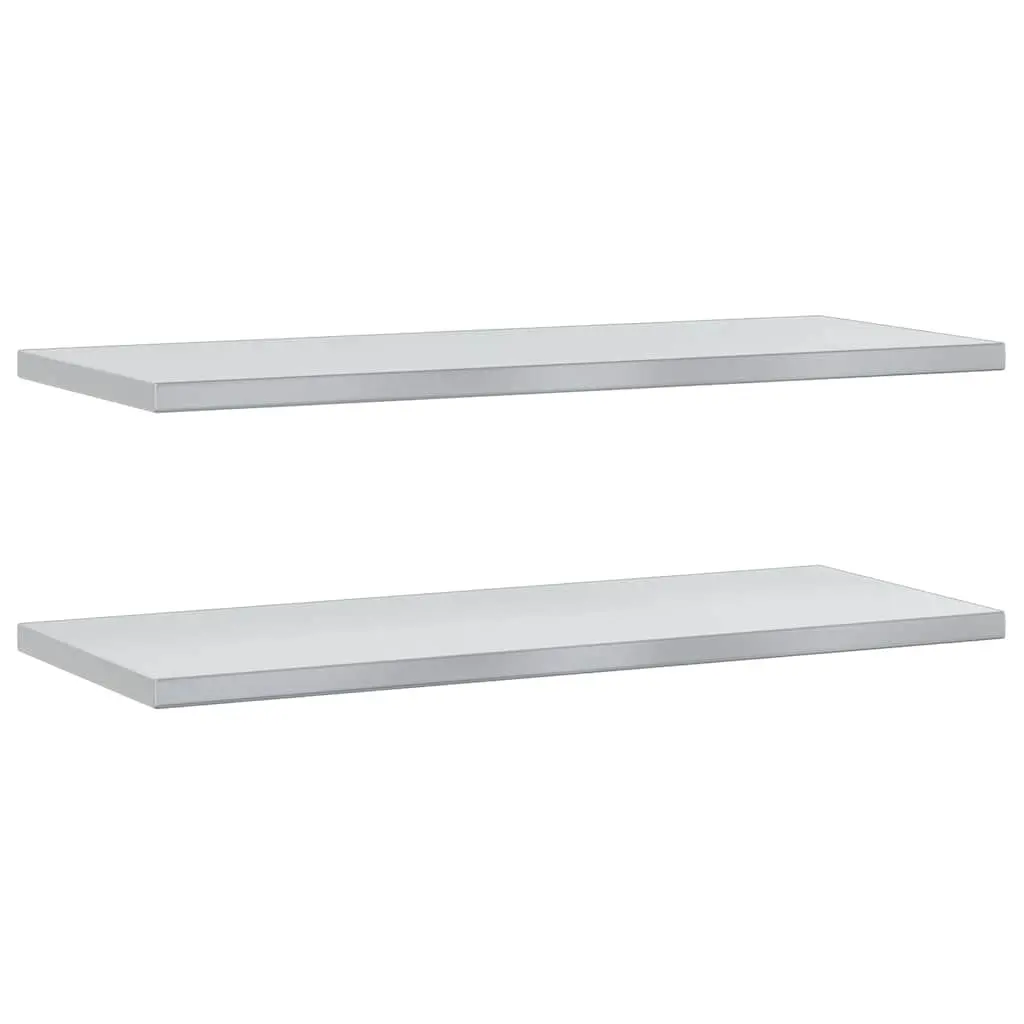 Wall Shelves Floating Storage Display 100x40 cm Silver Stainless Steel 2 pcs
