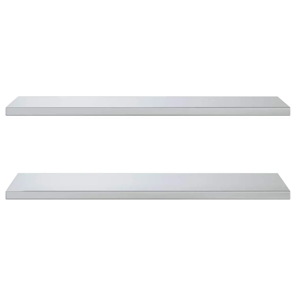 Wall Shelves Floating Storage Display 100x40 cm Silver Stainless Steel 2 pcs