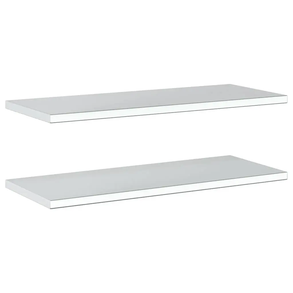 Wall Shelves Floating Storage Display 100x40 cm Silver Stainless Steel 2 pcs