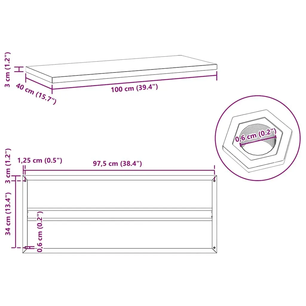 Wall Shelves Floating Storage Display 100x40 cm Silver Stainless Steel 2 pcs