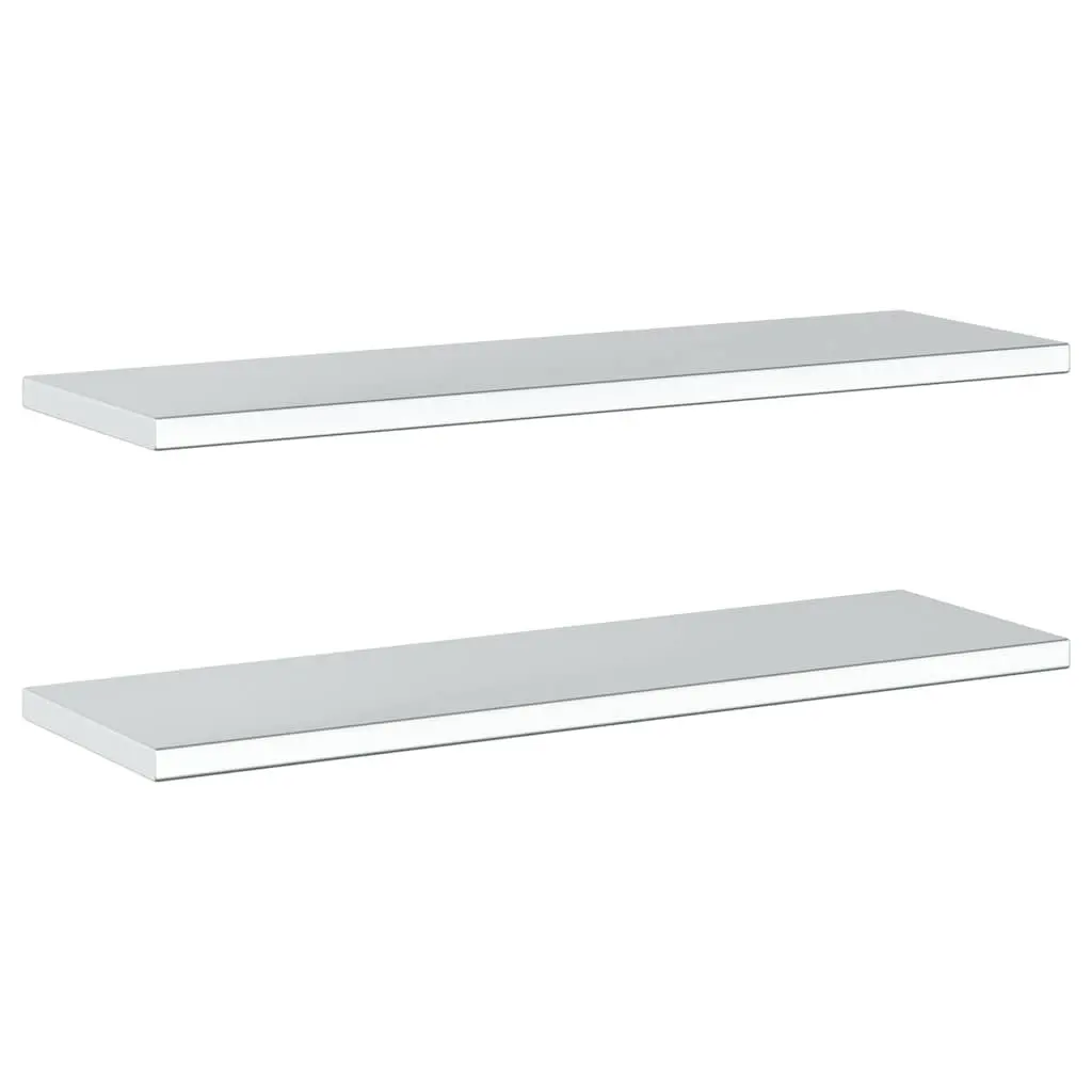 Wall Shelves 2 pcs 100x30 cm Silver Floating Storage Shelving Home Decor