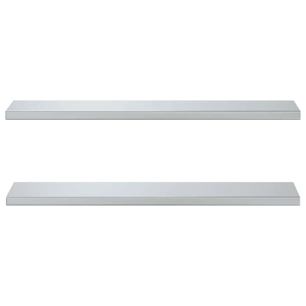 Wall Shelves Storage Display 100x23.5 cm Silver Stainless Steel 2 Piece