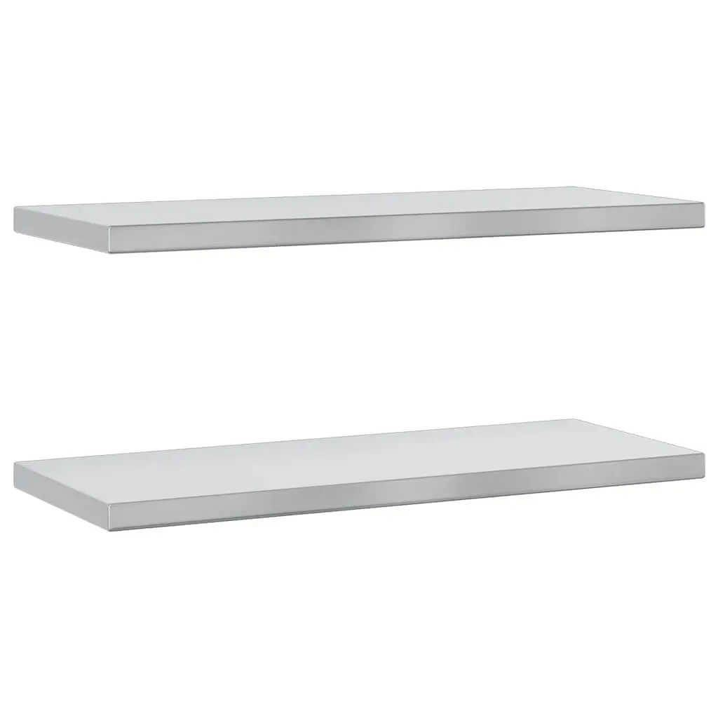 Wall Shelves Storage 75x30 cm Silver Stainless Steel 2 Piece