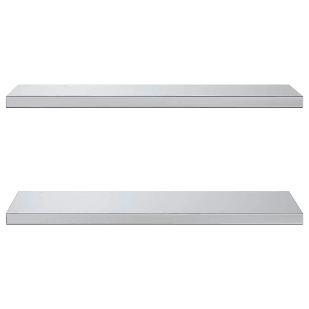 Wall Shelves Storage 75x30 cm Silver Stainless Steel 2 Piece