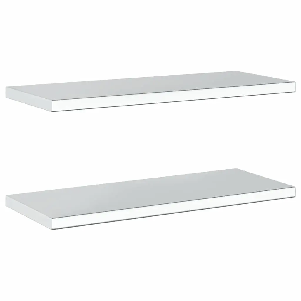 Wall Shelves Storage 75x30 cm Silver Stainless Steel 2 Piece