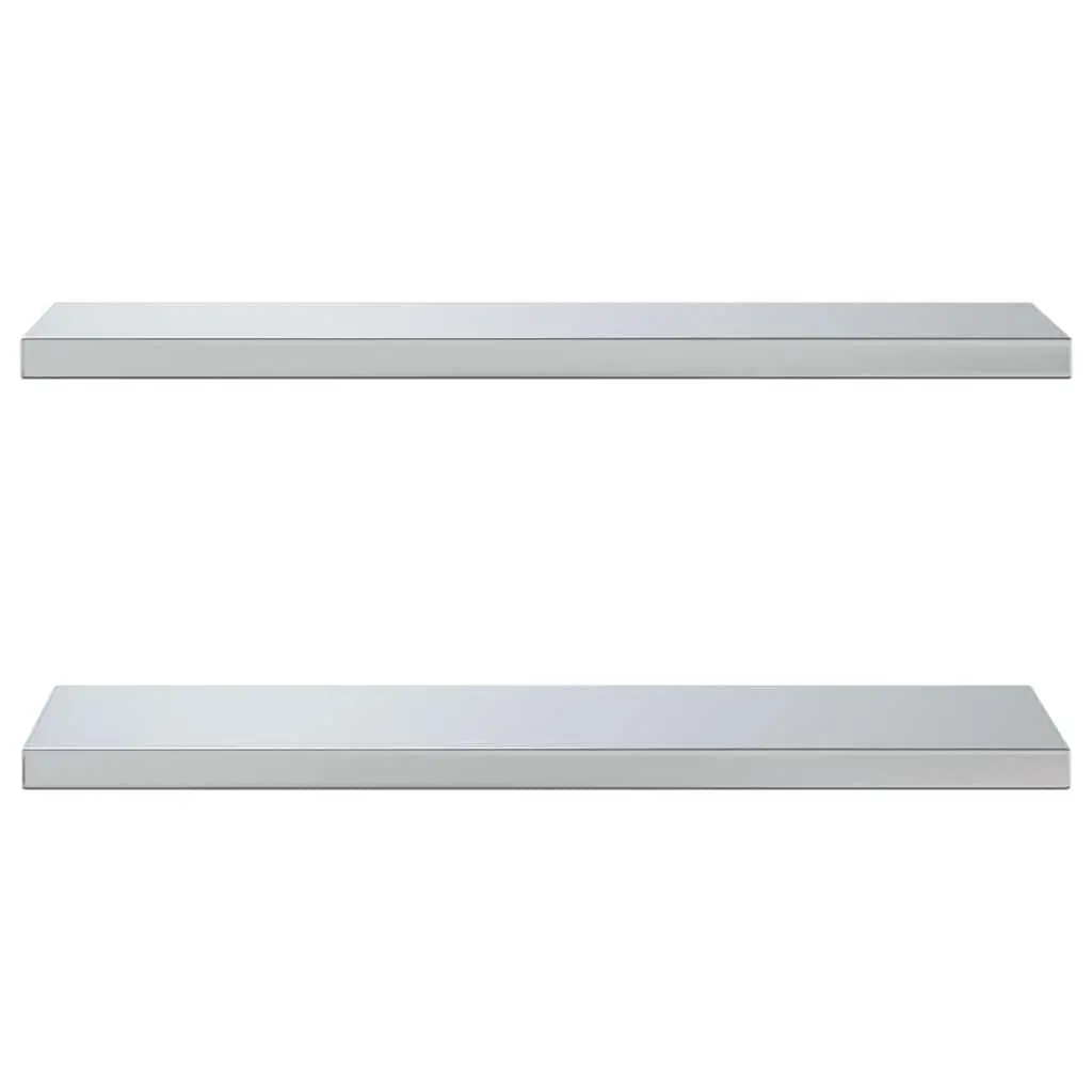 Wall Shelves 2 pcs 75x23.5 cm Silver Floating Shelf Storage Display Rack