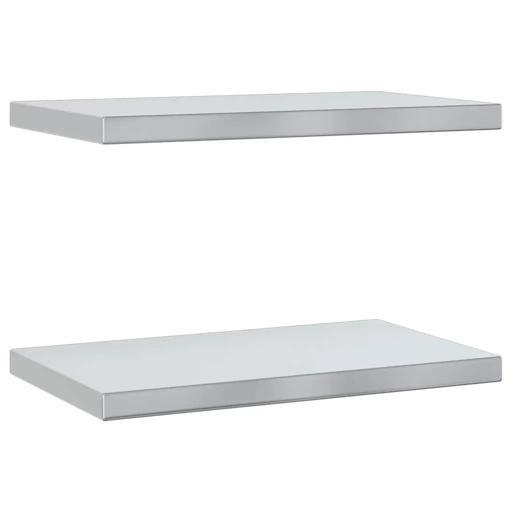 Wall Shelves 2 pcs 50x30 cm Silver Floating Shelf Storage Display Bedroom