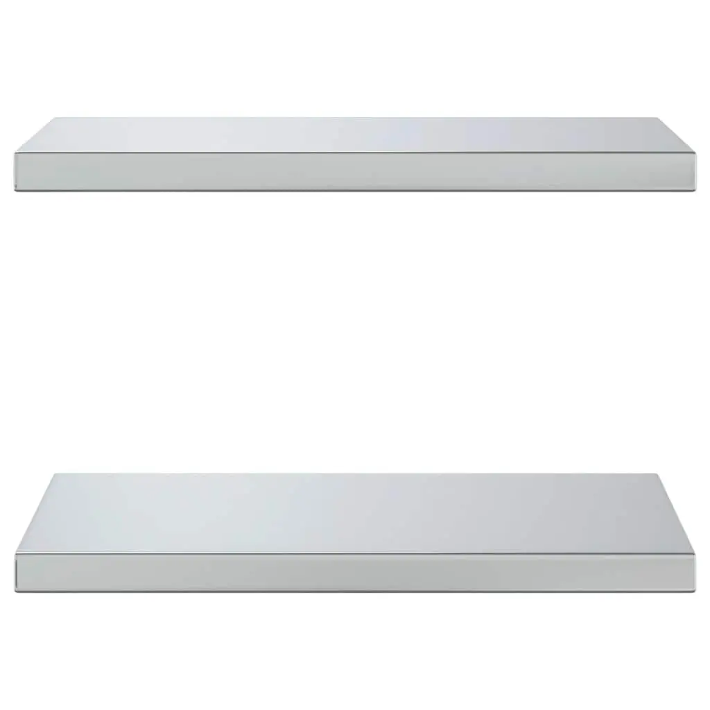 Wall Shelves 2 pcs 50x30 cm Silver Floating Shelf Storage Display Bedroom