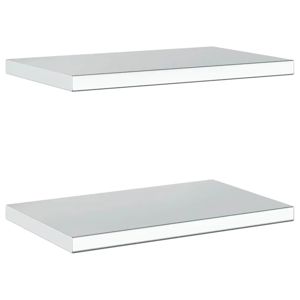 Wall Shelves 2 pcs 50x30 cm Silver Floating Shelf Storage Display Bedroom