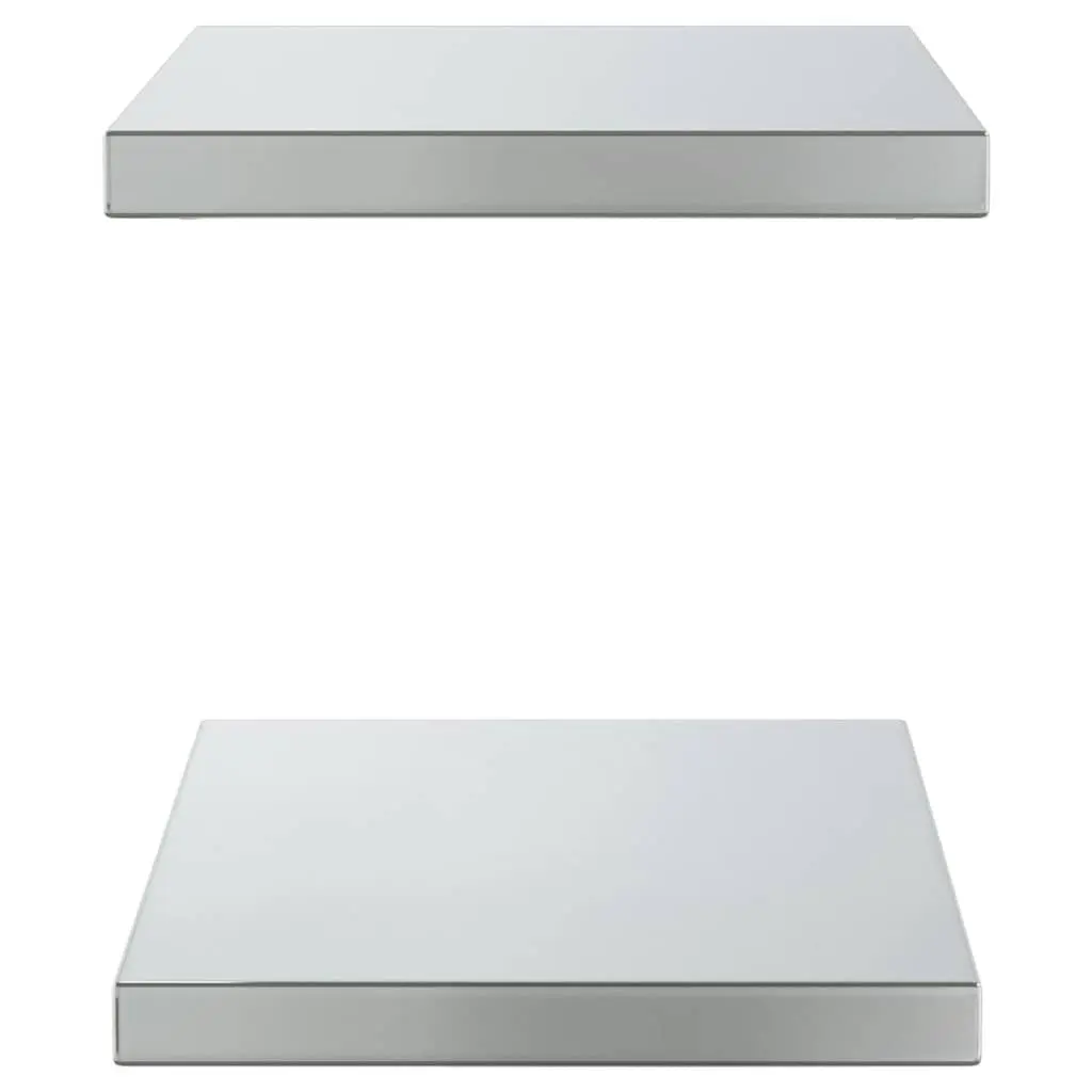 Wall Shelves 2 pcs 50x30 cm Silver Floating Shelf Storage Display Bedroom