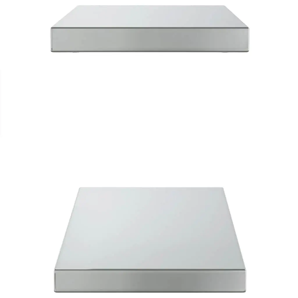 Wall Shelves Floating Storage Display Shelf 50x23.5 cm Silver 2 Piece