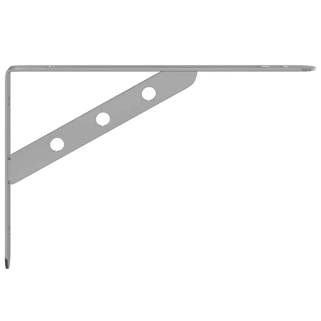 Shelf Brackets Stainless Steel Wall Mount Support 23.5 x 2.5 x 15.5 cm Silver 4 Piece