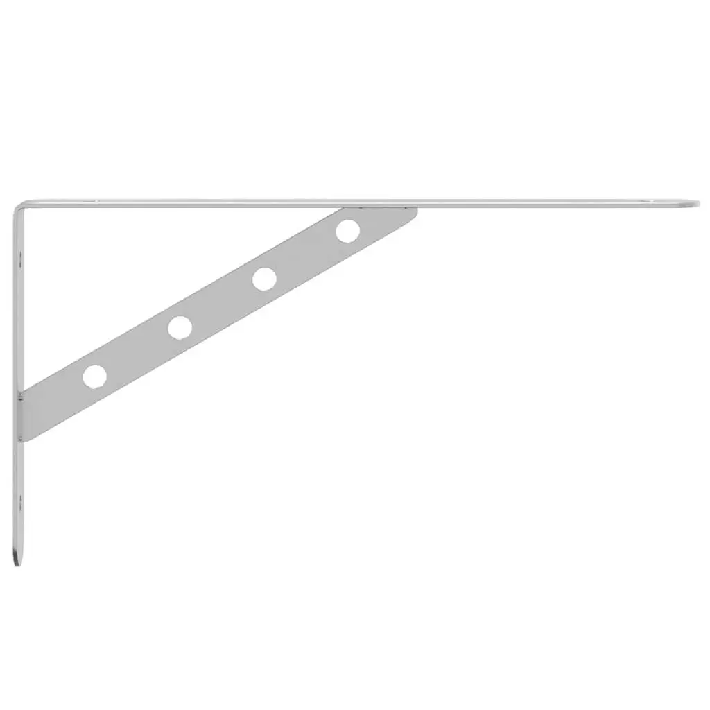Shelf Brackets Wall Mount Stainless Steel Silver DIY Storage Support 30 x 2.5 x 15.5 cm 4 Pieces