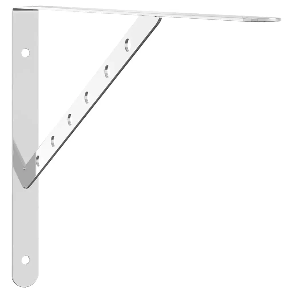 Wall Mount Shelf Brackets Stainless Steel Support Silver 4 Piece 40x25x2.5cm