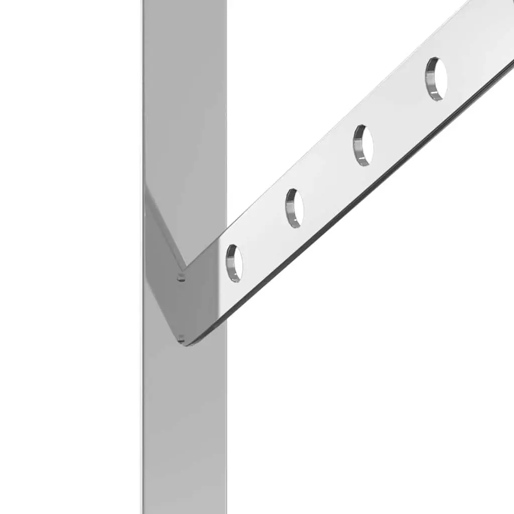Wall Mount Shelf Brackets Stainless Steel Support Silver 4 Piece 40x25x2.5cm