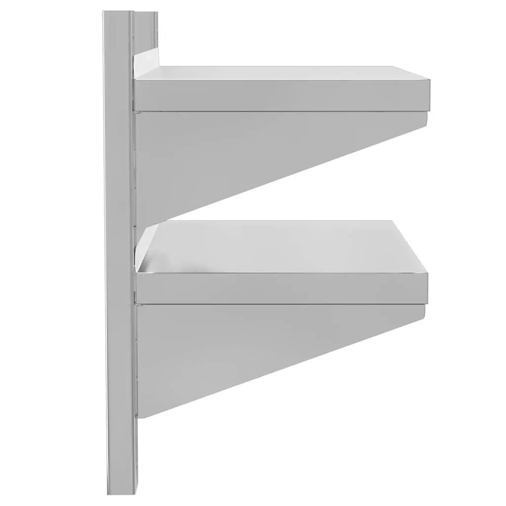 2-Tier Stainless Steel Wall Shelf