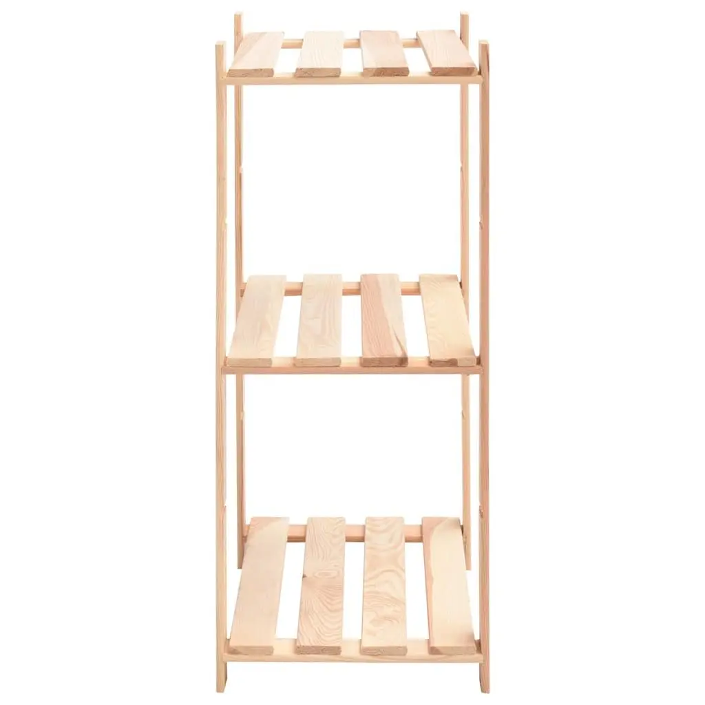 3-Tier Wooden Storage Rack Brown Shelving Unit