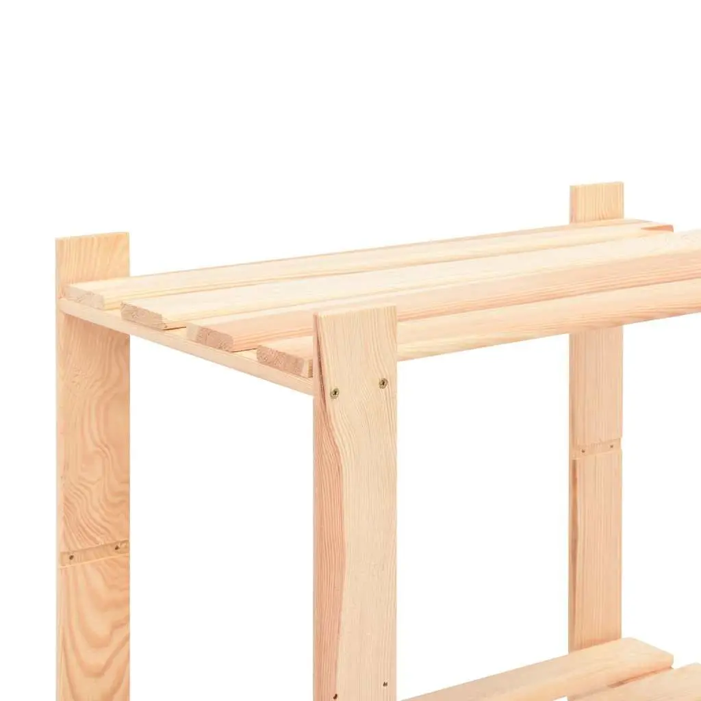 3-Tier Wooden Storage Rack Brown Shelving Unit