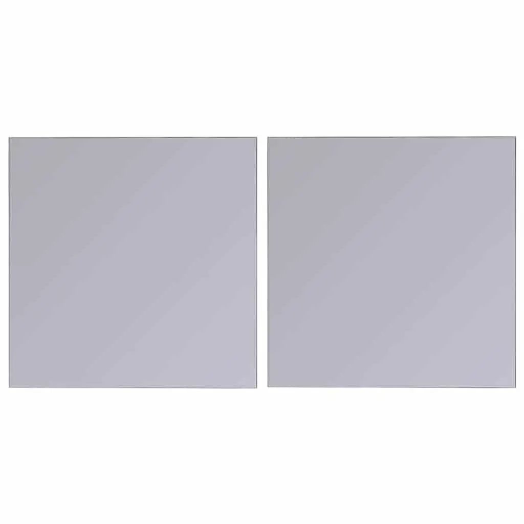 Frameless Mirror Tiles Set 16 pcs 20.5cm Silver Glass Wall Decor Reflective