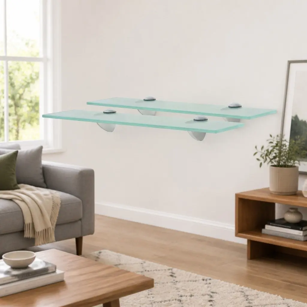 Floating Glass Wall Shelf 40x10 cm